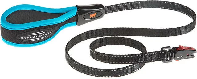 Ferplast Ergofluo Matic Hundeleine aus Nylon mit ergonomischem Griff für große Hunde Blau 120 cm – Bild 1 von 5