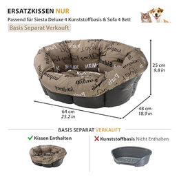 Ferplast Ersatzpolsterung für Hunde- und Katzenboxen Waschbares Kissen Braun Größe XS 64 x 48 x 25 cm – Bild 1 von 7