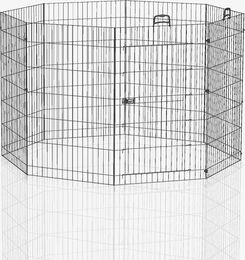 Ferplast Freerun Large Kleintiergehege aus Edelstahl für Kaninchen und Meerschweinchen Durchmesser 140 cm Höhe 91,5 cm - 8 x 57 cm – Bild 1 von 6