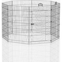 Produktbild von Ferplast Freerun Large Kleintiergehege aus Edelstahl für Kaninchen und Meerschweinchen Durchmesser 140 cm Höhe 91,5 cm - 8 x 57 cm