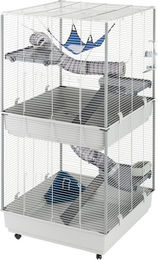 Ferplast Furet Tower Nagerkäfig für Frettchen und Ratten aus Metall und Kunststoff in Grau, 80 x 75 x 161 cm – Bild 1 von 7