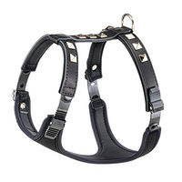 Produktbild von Ferplast Giotto Luxor Hundegeschirr aus Leder in Schwarz für mittelgroße Hunde Medium