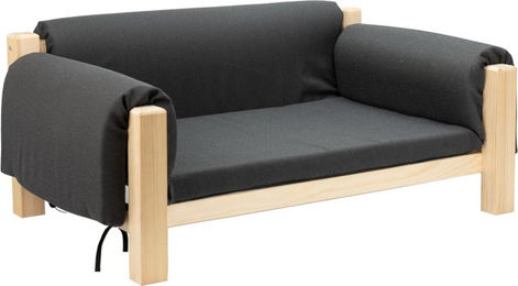 Ferplast Hundebett Mizu aus FSC-zertifiziertem Holz mit weichem Kissen Größe M 84 x 52 x 34 cm – Bild 1 von 7
