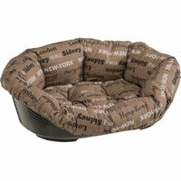 Produktbild von Ferplast Hundebett Sofa 4 Braun mit waschbarem Kissen aus Kunststoff 64 x 48 x 25 cm