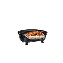 Ferplast Hundebett Throne für kleine Hunde mit Baumwollkissen Schwarz 61,5 x 45 x 26 cm – Bild 1 von 8