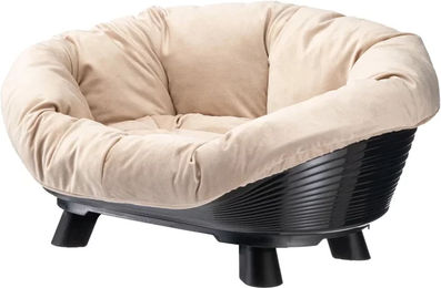 Ferplast Hundebett und Katzenbett Sofa' Throne mit Kissen Schwarz 73 x 55 x 32 cm – Bild 1 von 4