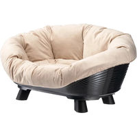 Produktbild von Ferplast Hundebett und Katzenbett Sofa' Throne mit Kissen Schwarz 73 x 55 x 32 cm
