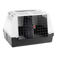 Produktbild von Ferplast Hundebox Atlas CAR 100 Transportbox für Hunde bis 40 kg mit Doppelschiebeöffnung und Abtropfmatte in Grau Schwarz