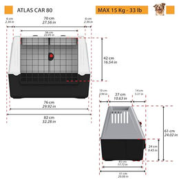 Ferplast Hundebox Atlas CAR 80 Transportbox aus Kunststoff Grau für Hunde bis 20 kg – Bild 1 von 7