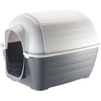 Produktbild von Ferplast Hundehütte Kenny 07 aus Schlag- und UV-beständigem Thermoplast mit Drainage-System und abnehmbarem Dach B 80 x T 111,6 x H 80 cm