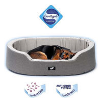 Produktbild von Ferplast Hundekissen Hundesofa für große Hunde aus Baumwolle mit antibakteriellem und antiviralem Schutz Grau 80 x 55 x 18 cm