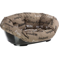 Produktbild von Ferplast Hundekorb Siesta Deluxe Cities mit Überzug Größe L 82 x 59,5 x 25 cm
