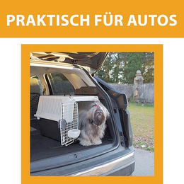 Ferplast Hundetransportbox Atlas 40 für mittelgroße Hunde Grau – Bild 1 von 5