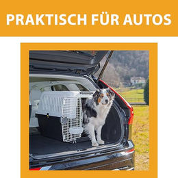Ferplast Hundetransportbox Atlas 60 für mittelgroße Hunde Grau – Bild 1 von 7