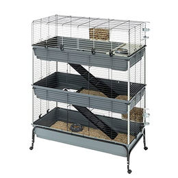 Ferplast Kaninchenkäfig Rabbit 120 Double Grau 118 x 58 x 166 cm – Bild 1 von 8