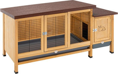Ferplast Kaninchenstall Ranch XXL aus Holz für Kaninchen und Meerschweinchen in Braun – Bild 1 von 1