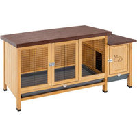 Produktbild von Ferplast Kaninchenstall Ranch XXL aus Holz für Kaninchen und Meerschweinchen in Braun