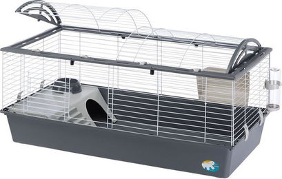 Produktbild von Ferplast Kleintierkäfig Casita 120 für Kaninchen und Meerschweinchen Grau Kunststoff L 119 x B 58 x H 61 cm