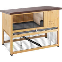 Produktbild von Ferplast Kleintierstall Ranch Brown aus Holz für Kaninchen und Meerschweinchen Größe II L 115,5 x 65 x 92 cm
