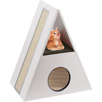 Produktbild von Ferplast Merlin Kratzbaum für Katzen und Kitten aus Holz, Plüsch und Sisal 62 x 39 x 39 cm