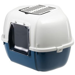 Ferplast MIKA Ecktoilette für Katzen geschlossen mit Geruchs-Stop Filter Blau Größe L – Bild 1 von 5