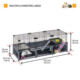 Ferplast Multipla Hamsterkäfig aus Metall mit Zubehör für Hamster und Mäuse 107,5 x 37,5 x 42 cm – Bild 1 von 5