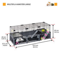 Produktbild von Ferplast Multipla Hamsterkäfig aus Metall mit Zubehör für Hamster und Mäuse 107,5 x 37,5 x 42 cm