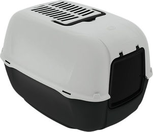 Ferplast Prima Haubentoilette für Katzen aus Kunststoff in Grau Schwarz Beige – Bild 1 von 7