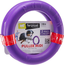 Ferplast Puller Midi Hundespielzeug Set aus 2 Kunststoff Wurfringen in Lila für kleine und mittelgroße Hunde - 2 x 19 cm – Bild 1 von 7