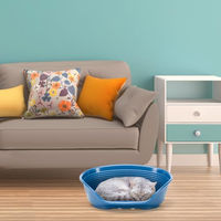 Produktbild von Ferplast Siesta Deluxe Hundebett und Katzenbett aus Kunststoff in Taubengrau Extra Small 43 x 28 x 17,5 cm - 1 Stk.