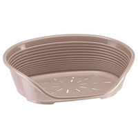 Produktbild von Ferplast Siesta Deluxe Hundebett und Katzenbett aus Kunststoff in Taubengrau Größe S 54 x 35 x 21,5 cm