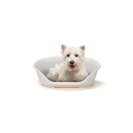 Ferplast Siesta Deluxe Hundebett und Katzenbett aus Kunststoff in Weiß, Größe S, 54 x 35 x 21,5 cm – Bild 1 von 3
