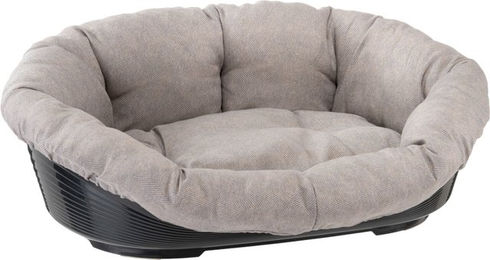 Ferplast Siesta Deluxe Hundekorb Set mit Überzug Sofa Tweed beige und Füßen – Bild 1 von 1