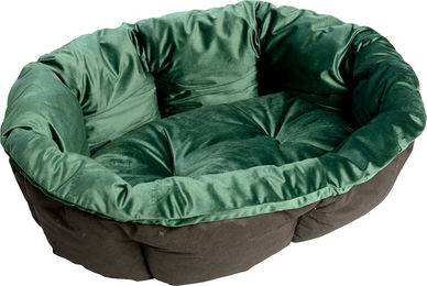 Produktbild von Ferplast Siesta Deluxe Hundekorb Überzug aus Samt in Grün Größe 12 L 114 x B 83 x H 37 cm