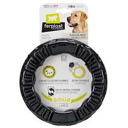 Ferplast Smile Fitnessring Hundespielzeug als Futterspender für Trockenfutter oder Leckerli in Schwarz – Bild 1 von 6