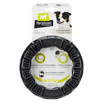 Produktbild von Ferplast Smile Fitnessring Hundespielzeug Intelligenzspielzeug Futterspender Schwarz - 1 Stk.