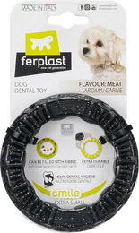 Ferplast Smile Fitnessring Hundespielzeug zur Zahnpflege aus TPR in Schwarz Größe XS – Bild 1 von 6