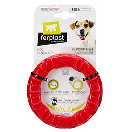 Ferplast Smile Fitnessring Kauspielzeug für kleine Hunde aus TPR in Rot Größe S – Bild 1 von 7