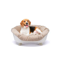 Ferplast Sofa Throne Hundebett und Katzenbett mit Kissen Weiß Größe L – Bild 1 von 3