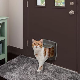 Ferplast SWING 1 Haustierklappe für Katzen und kleine Hunde mit Teiltunnel in Braun - 1 Stk. – Bild 1 von 3