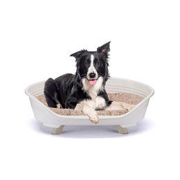 Ferplast Throne Hundebett und Katzenbett mit Baumwollkissen Medium Weiß – Bild 1 von 4