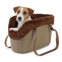 Ferplast Transportbox WITH-ME WINTER Hundetasche für kleine Rassen mit Kunstfell und wasserfestem Material in Tortora – Bild 1 von 7