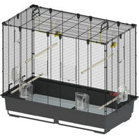 Produktbild von Ferplast Vogelkäfig Piano 6 für Wellensittiche und Kanarienvögel Schwarz Braun 87 x 46,5 x 70 cm