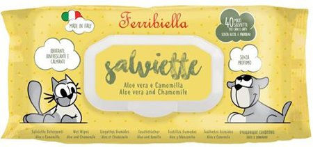 Produktbild von Ferribiella Feuchttücher mit Aloe Vera und Kamille für Haut und Fell