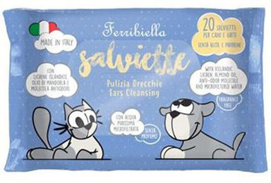 Ferribiella Ohrenreiniger Feuchttücher Blau 2 x 20 Stück – Bild 1 von 2