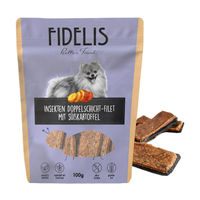 Produktbild von Fidelio Kausnack Insekten Doppel Schichtfilet mit Süßkartoffel ohne Konservierungsstoffe