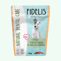 Produktbild von Fidelio Zahnpflege-Snack für Pferde mit Rind und Pferd getreidefrei ohne Konservierungsstoffe 150g