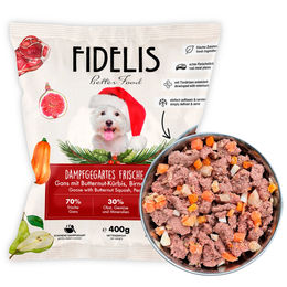 Produktbild von fidelis.dog Hundefutter Gans mit Butternut-Kürbis, Birne und Feigen gefroren 400g