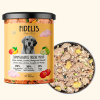 Produktbild von fidelis.dog Hundefutter Huhn mit Reis Stückchen in Sauce mit hohem Fleischanteil 800g Glas