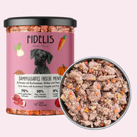 Produktbild von fidelis.dog Hundefutter Schwein mit Buchweizen Stückchen getreidefrei ohne Konservierungsstoffe 800g Glas